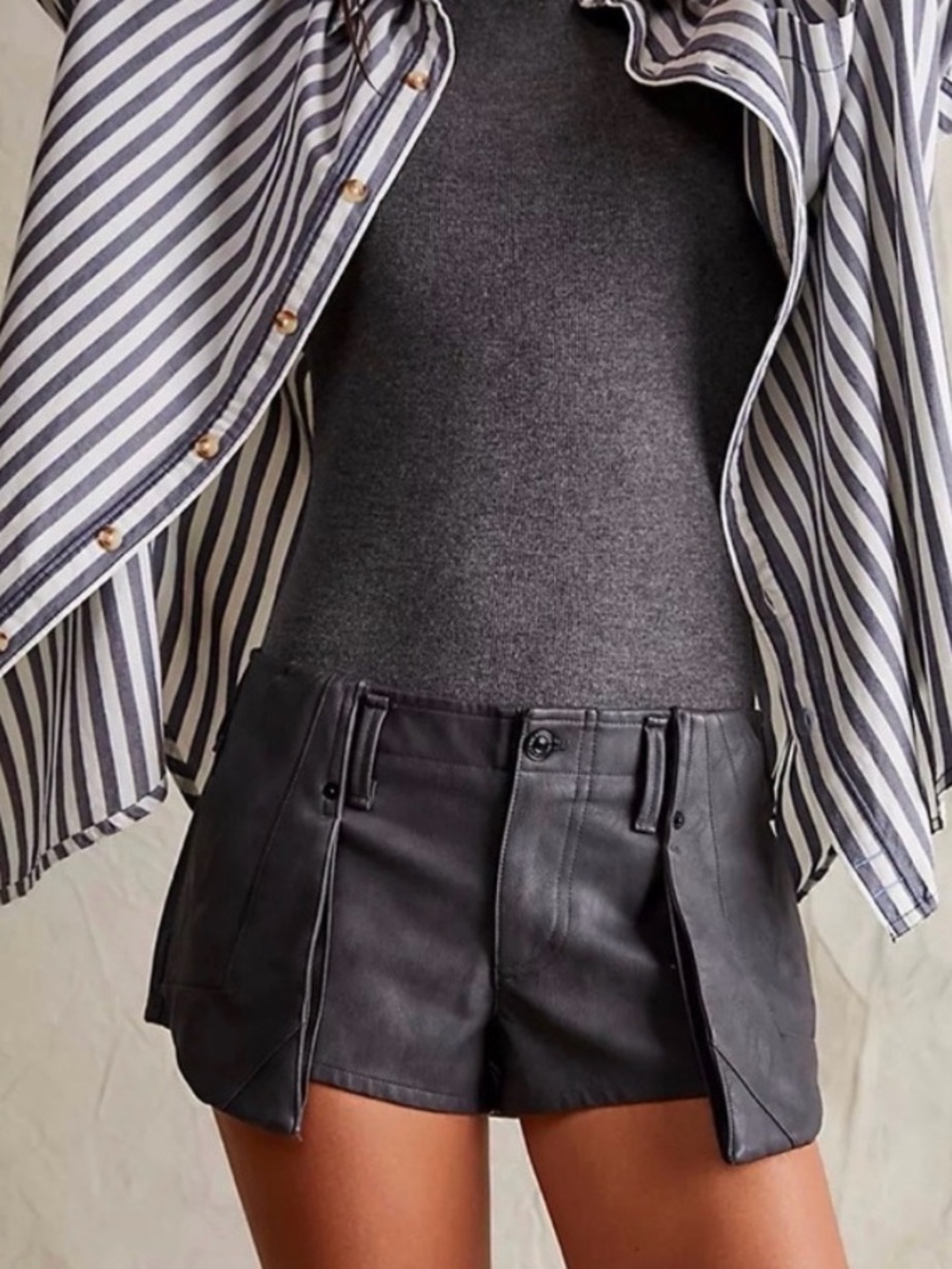 We The Free Dark Angel Vegan Leather Micro Shorts Free People NWT